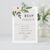 Floral Wedding Sprigs, RSVP Menu Kaart (Staand voorkant)