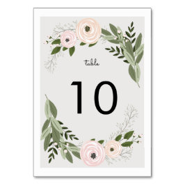 Floral Wedding Sprigs Table Number Kaart