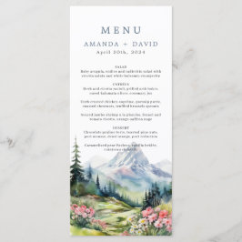 Floral Wedding Spring Mountains Menu