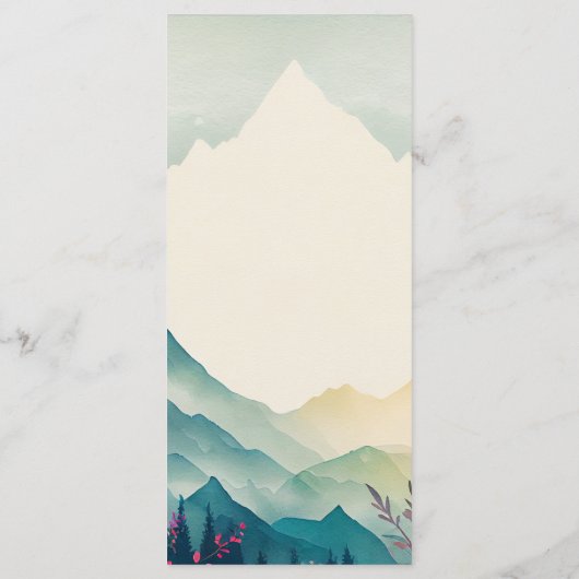 Floral Wedding Spring Mountains Menu (Achterkant)