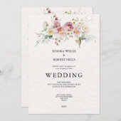 Floral Wedding Stationery Invitation Save The Date (Voorkant / Achterkant)