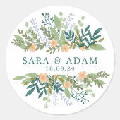 Floral Wedding Sticker (Voorkant)