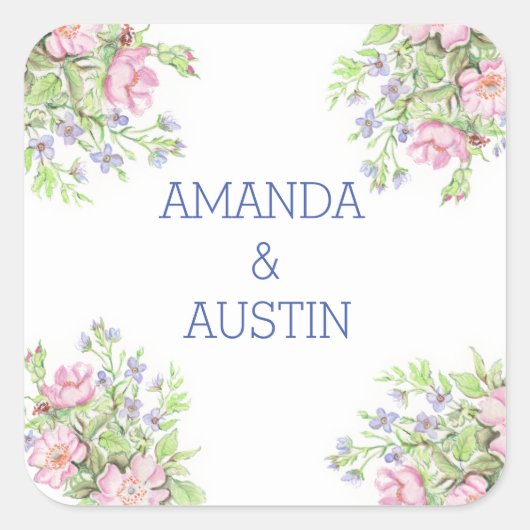 Floral Wedding Stickers & Labels (Voorkant)