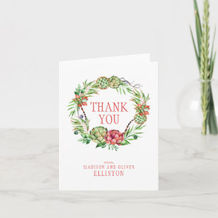 Floral Wedding Succulent   Dank u wel Bedankkaart