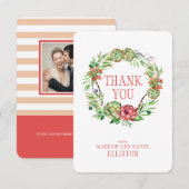  Floral Wedding Succulent | Dank u wel Bedankkaart (Voorkant / Achterkant)