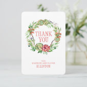  Floral Wedding Succulent | Dank u wel Bedankkaart (Staand voorkant)