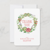  Floral Wedding Succulent | Dank u wel Bedankkaart (Voorkant)