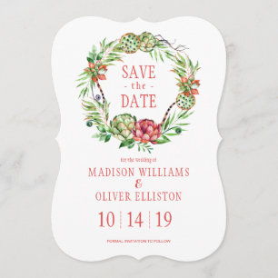  Floral Wedding Succulent   Datum opslaan Save The Date