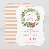  Floral Wedding Succulent | Datum opslaan Save The Date (Voorkant / Achterkant)