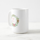  Floral Wedding Succulent | Monogram Koffiemok (Voorkant links)