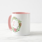  Floral Wedding Succulent | Monogram Mok (Voorkant links)