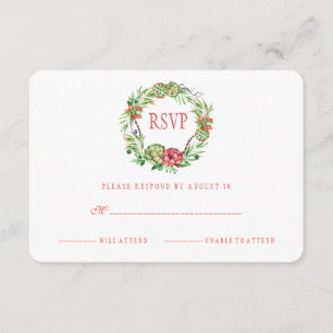 Floral Wedding Succulent RSVP