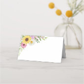 Floral Wedding Sunflower Daisy Wildflower Escort Plaatskaartje (Voorkant)