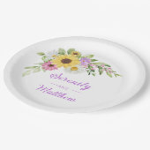 Floral Wedding Sunflower Daisy Wildflower Garden Papieren Bordje (Gekanteld)