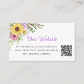Floral Wedding Sunflower Daisy Wildflowers Website Informatiekaartje (Voorkant)