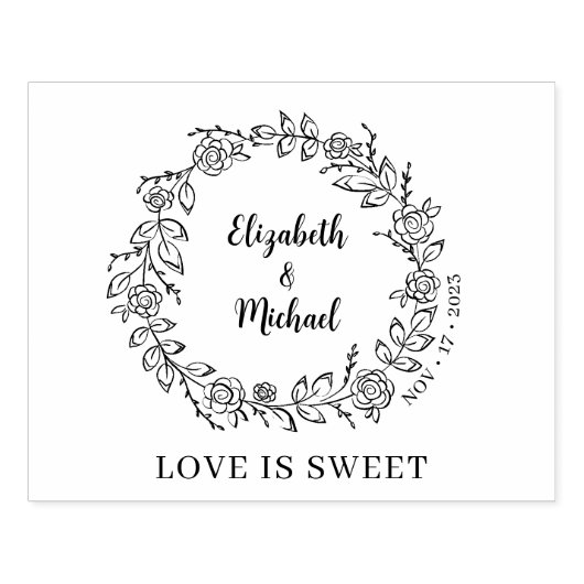 Floral Wedding Sweet Bags Rubberstempel (Afrduk)