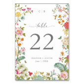  Floral Wedding Table Kaart (Voorkant)