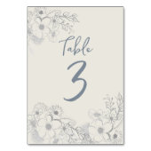 Floral Wedding Table Number Kaart (Achterkant)