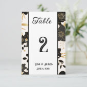 Floral Wedding Table Number Kaart (Staand voorkant)