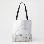 Floral Wedding Tas White BRIDE (Voorkant)