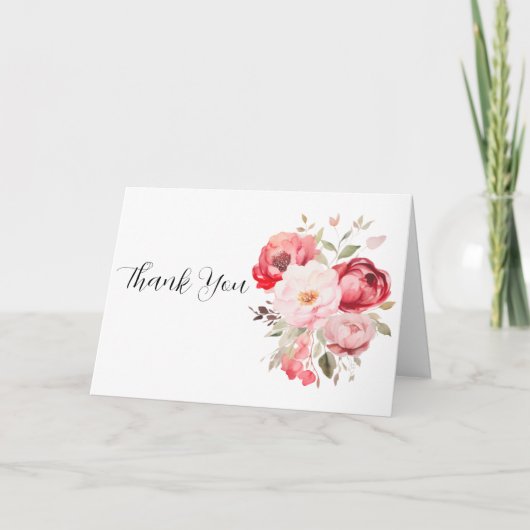 Floral Wedding Thank You Card Bedankkaart (Voorkant)