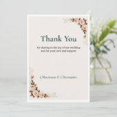 Floral Wedding Thank You Card Kaart (Staand voorkant)