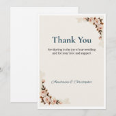 Floral Wedding Thank You Card Kaart (Voorkant / Achterkant)