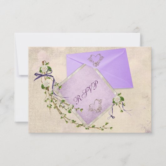 Floral Wedding Twig RSVP (Voorkant)