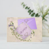Floral Wedding Twig RSVP Kaartje (Staand voorkant)