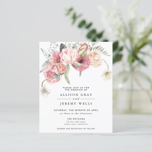 Floral Wedding Uitnodiging | Annabeth (Staand voorkant)