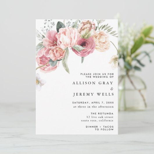 Floral Wedding Uitnodiging | Annabeth (Staand voorkant)