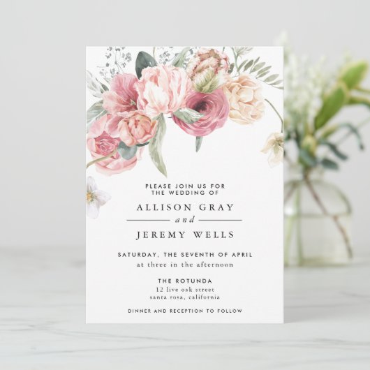 Floral Wedding Uitnodiging | Annabeth (Staand voorkant)