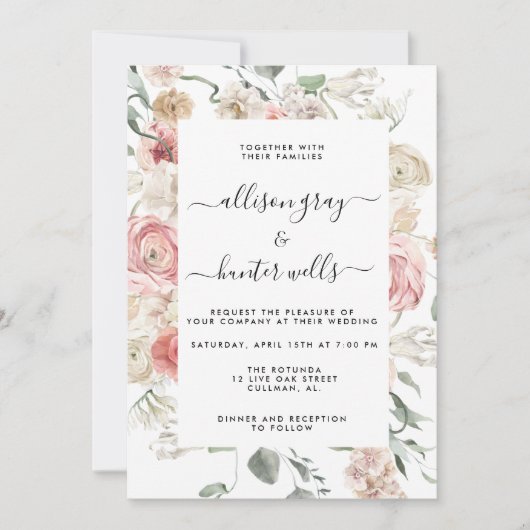 Floral Wedding Uitnodiging | Annabeth (Voorkant)
