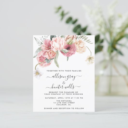 Floral Wedding Uitnodiging | Annabeth (Staand voorkant)