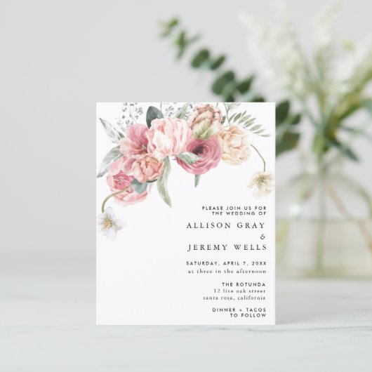 Floral Wedding Uitnodiging | Annabeth (Staand voorkant)