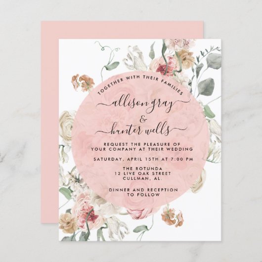 Floral Wedding Uitnodiging | Annabeth (Voorkant / Achterkant)