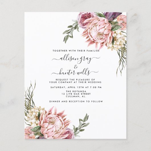 Floral Wedding Uitnodiging | Aubrey (Voorkant)