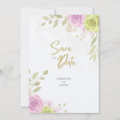 Floral Wedding Uitnodiging Gepersonaliseerde Kaart (Achterkant)