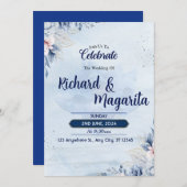 Floral Wedding-uitnodiging Kaart (Voorkant / Achterkant)