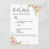 Floral Wedding-uitnodiging RSVP-kaart goudschemeri RSVP Kaartje (Voorkant)