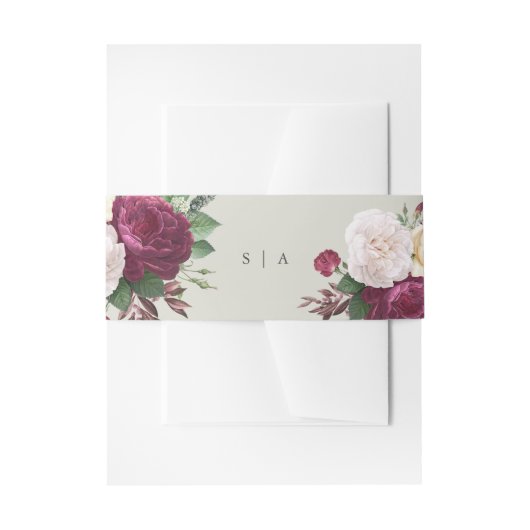 Floral Wedding Uitnodigingen Wikkel (Voorkant Voorbeeld)