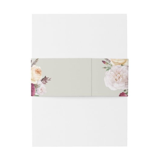 Floral Wedding Uitnodigingen Wikkel (Achterkant Voorbeeld)