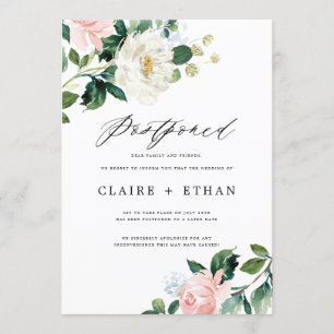 Floral Wedding Uitstel Invoegen Kaart