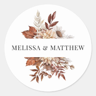 Floral Wedding van de Waterverf van Elegant Terrac Ronde Sticker