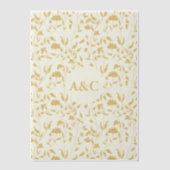Floral Wedding Vellum Overlay Cream Uitnodigingen (Voorkant)
