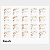  Floral Wedding Vierkante Sticker (Vel)