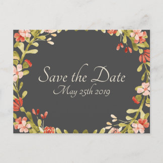 Floral Wedding Vows Save the Date Briefkaart DK Gr
