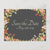 Floral Wedding Vows Save the Date Briefkaart DK Gr (Voorkant)