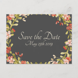 Floral Wedding Vows Save the Date Briefkaart DK Gr