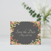 Floral Wedding Vows Save the Date Briefkaart DK Gr (Staand voorkant)